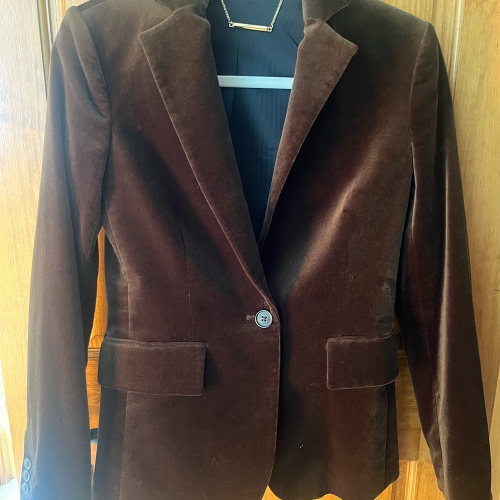 Frame Denim Chocolate Velvet Blazer